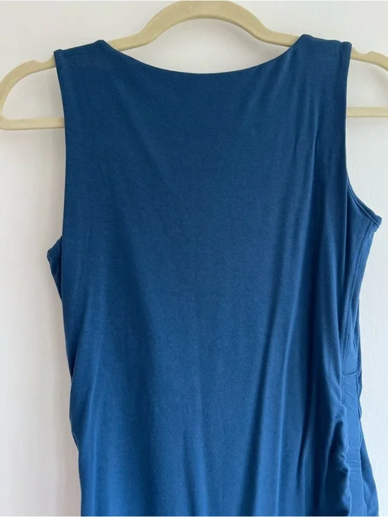 A Pea in the Pod Teal-Blue Maternity Tank with Side Ruching | Women’s S - Picture 6 of 6